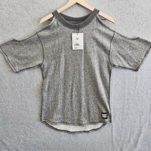 IVY PARK Cold Cut Out Shoulder Oversized Sweatshirt Dress in Mid Gray NWT sz S